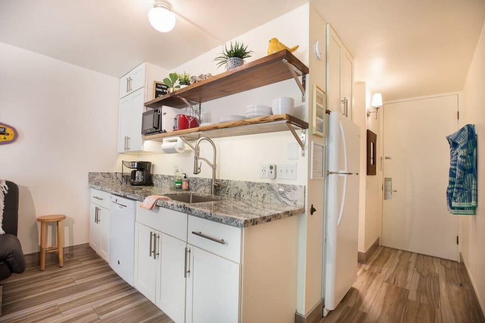 Kitchenette includes a full-size fridge