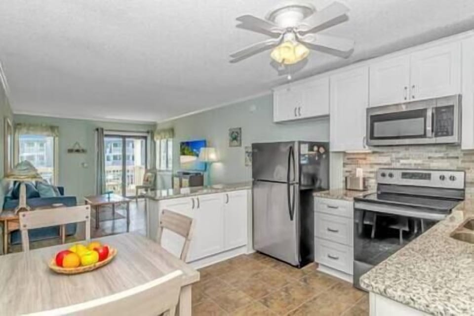 Kitchen/Dining and Living Room. 