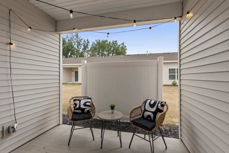 Private patio in every condo