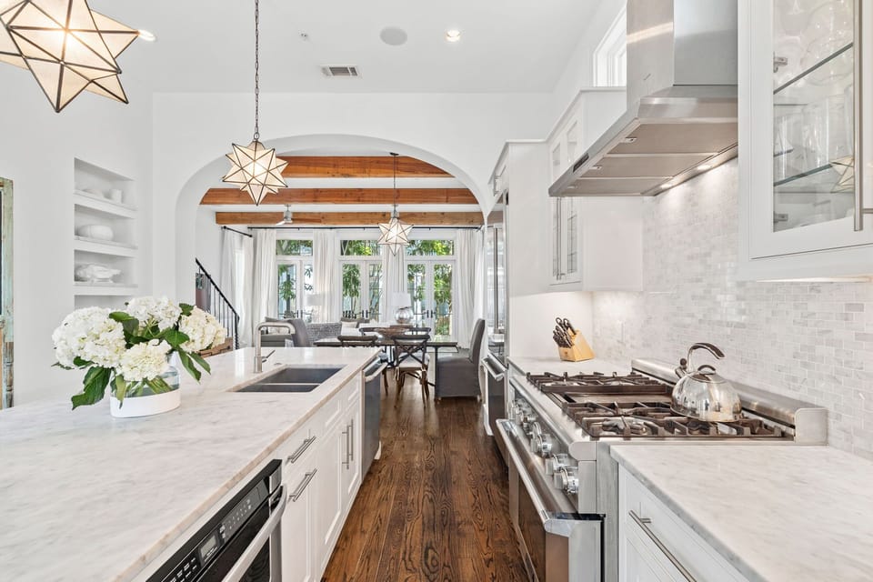Gourmet kitchen with high-end appliances