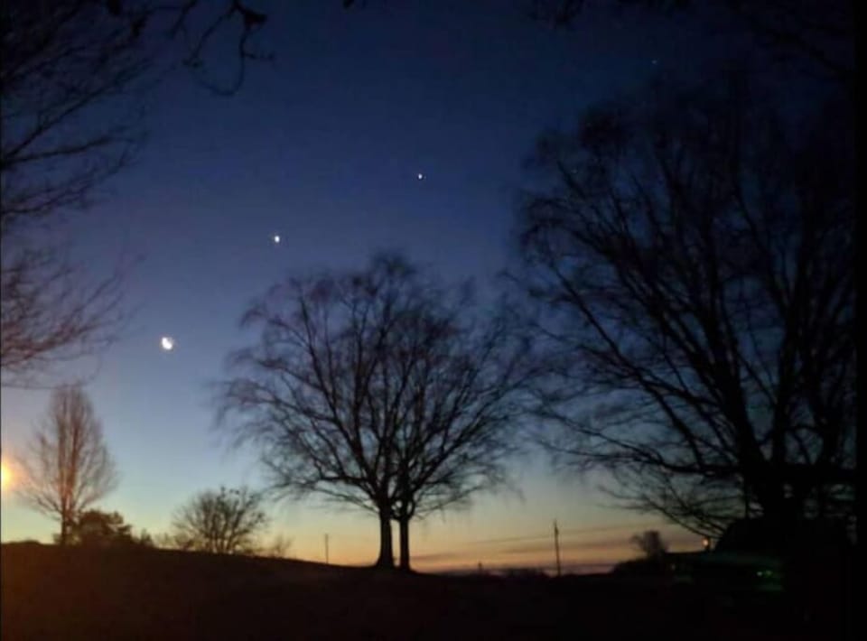 You will often see planets & stars in our night sky, especially in colder months