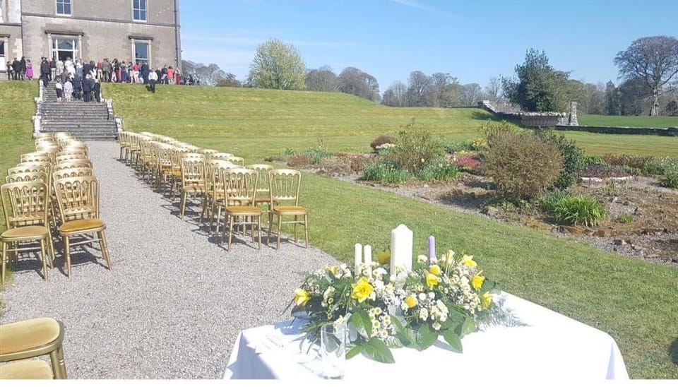 Outdoor banquet area