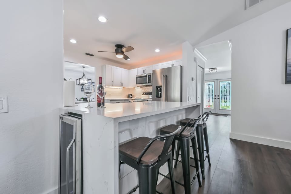 Breakfast bar with additional seating.