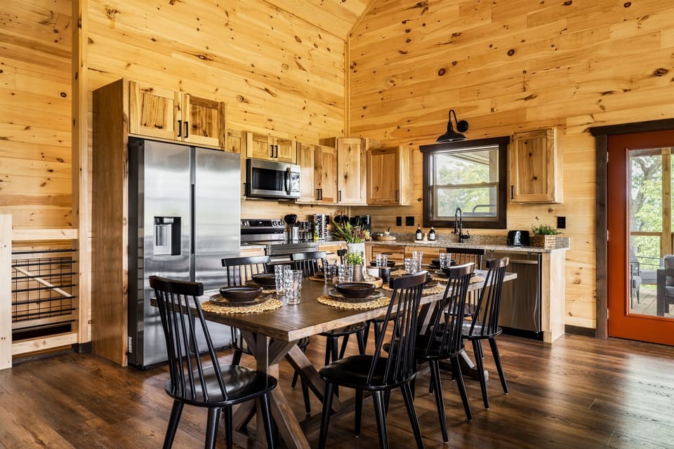 Dine and laugh with your family at the table that seats 8 comfortably.