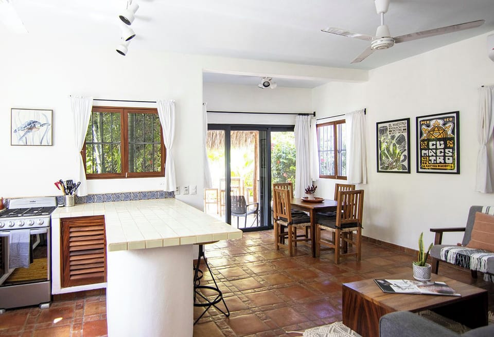 Downstairs kitchen/living/dining area