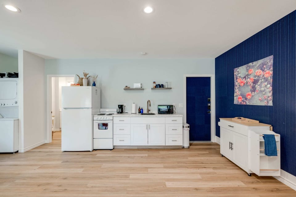 Kitchenette stocked with all the basics for basic meals