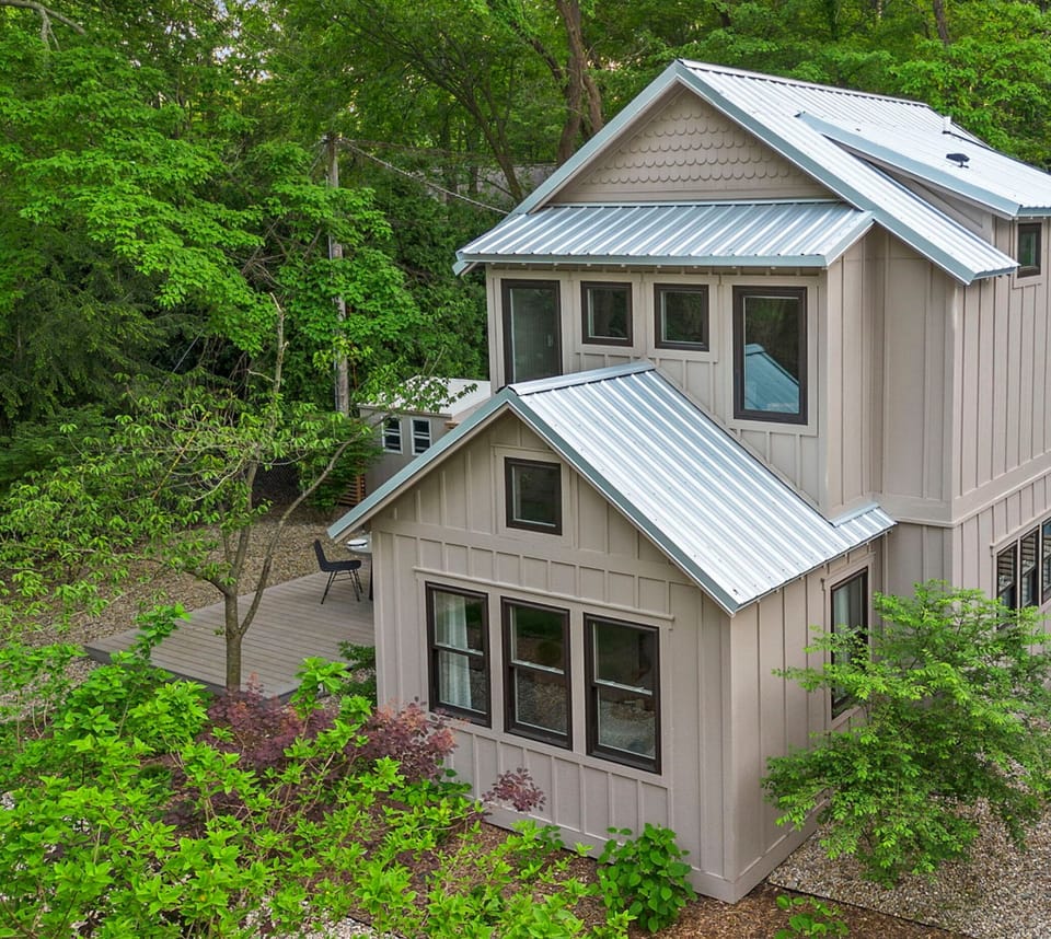 Nestled in the woods, away from it all.