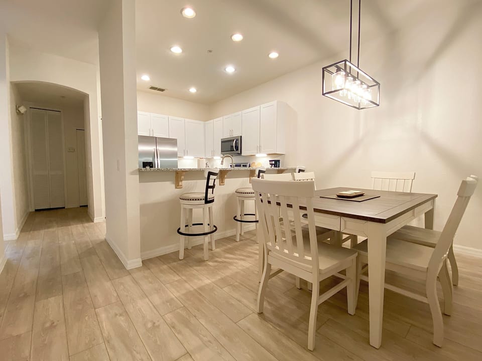 Open and spacious living room and dining room.