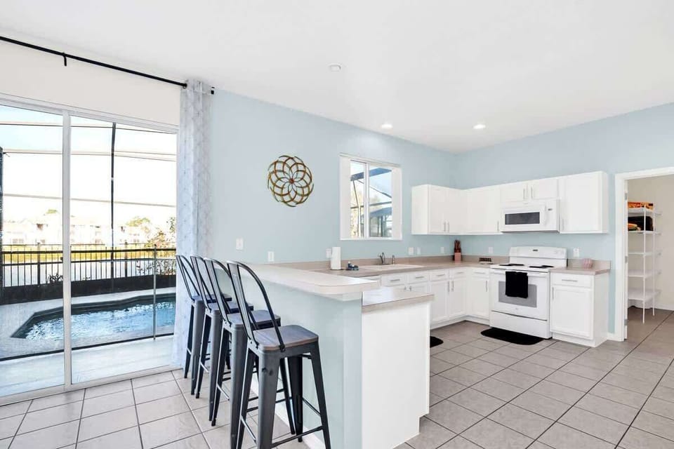 Sleek Kitchen Counter with Bar-Style Seating