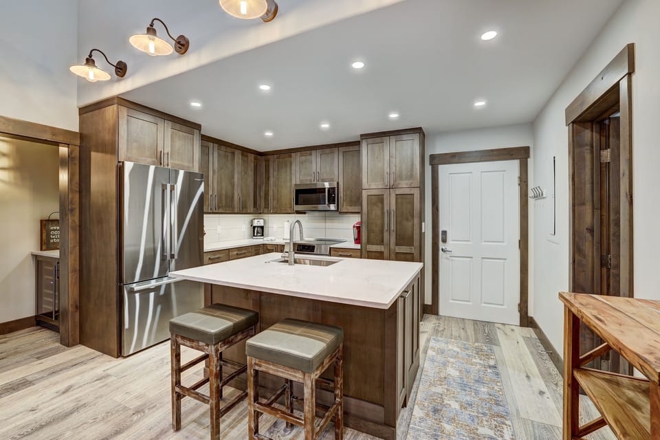 Indoors, Kitchen, Kitchen Island, Floor, Dining Table