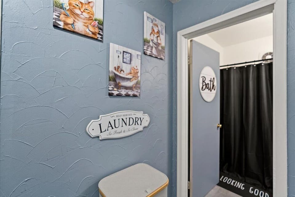 Laundry Area. For used towels and sheets.