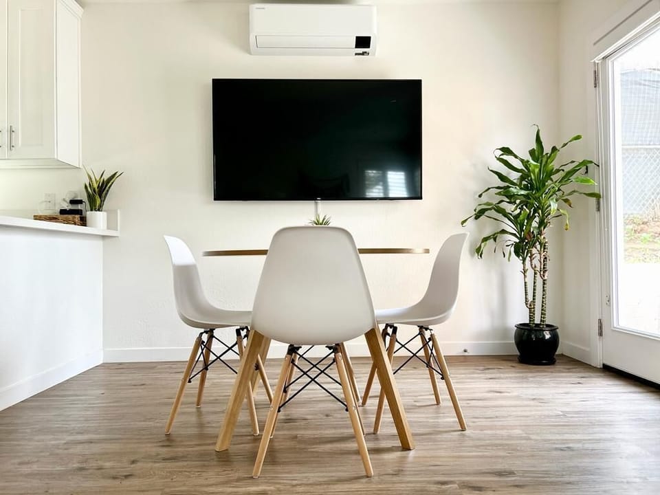 65-inch TV and A/C and heating unit