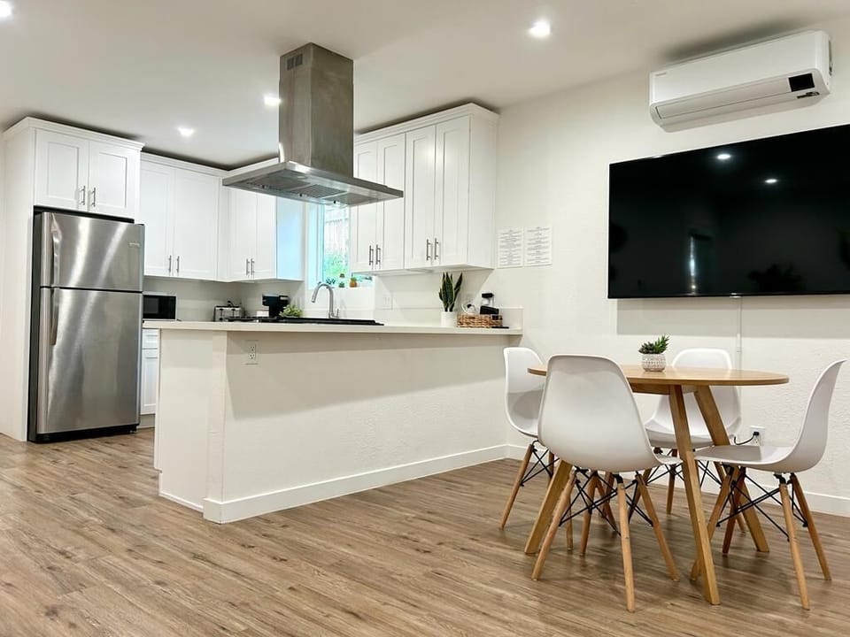 Open concept living space with AC/heat