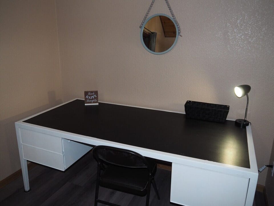 DINING AREA:  Large dining area with seating for 8 adults and a large desk as well.