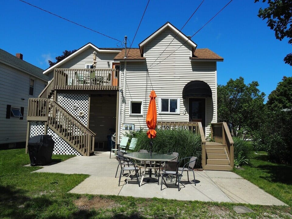 OVERALL:  The back of the building.  The main entrance to the apartment is from the second floor deck.