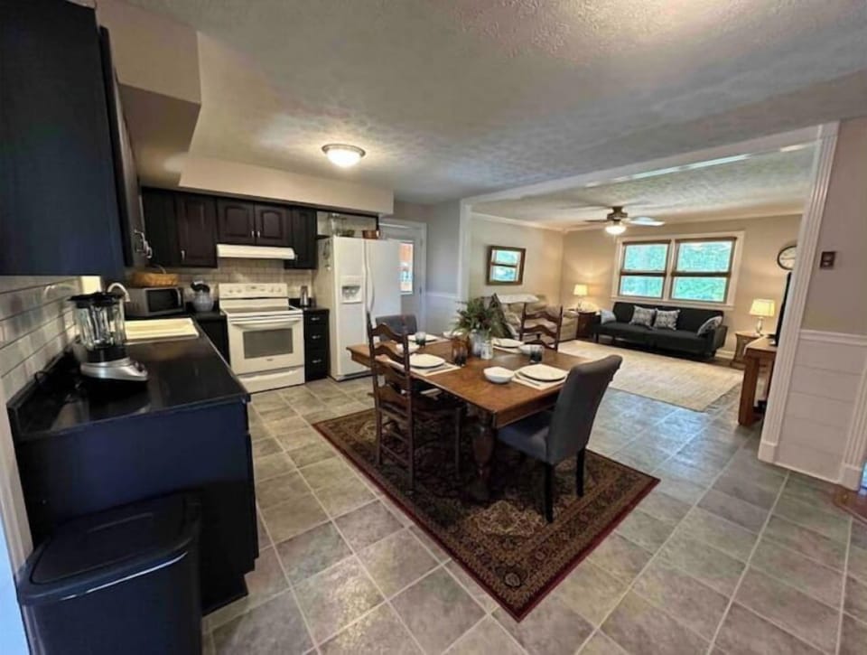 Large open-concept kitchen and living room with all the extras 