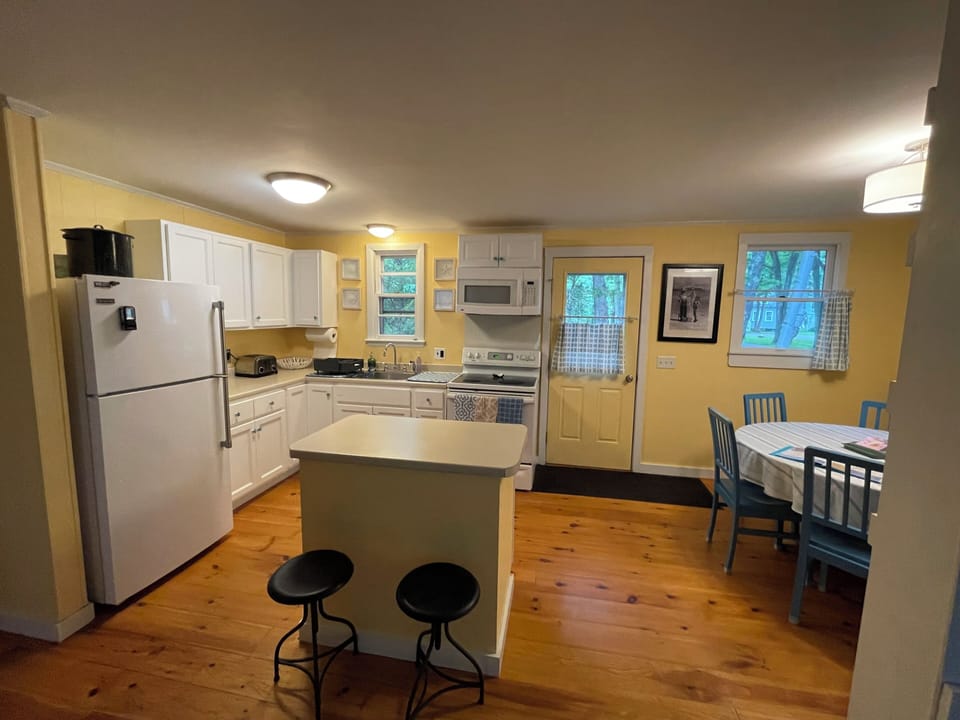 Kitchen with island and seating for 2