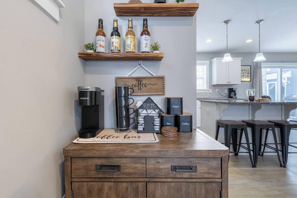 Coffee bar for a perfect morning beverage.