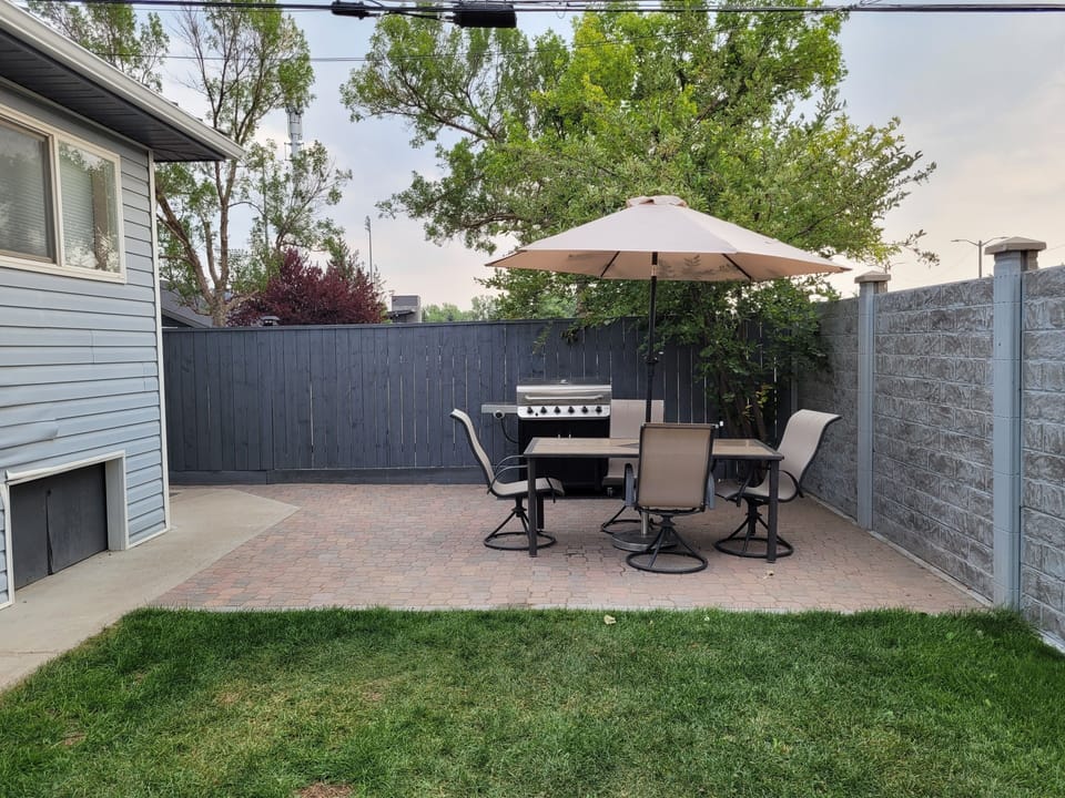 Private patio in the backyard