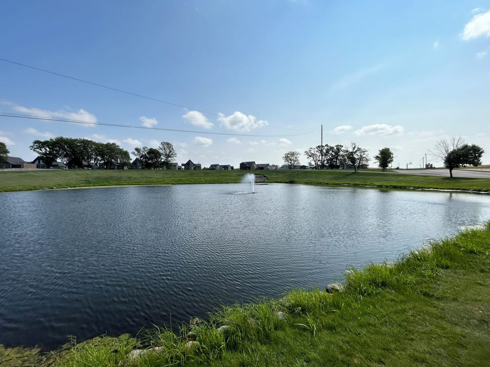 Fishing pond with Zip line running over it
