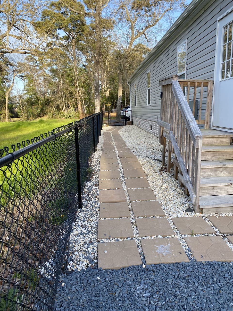Fenced back and side yard