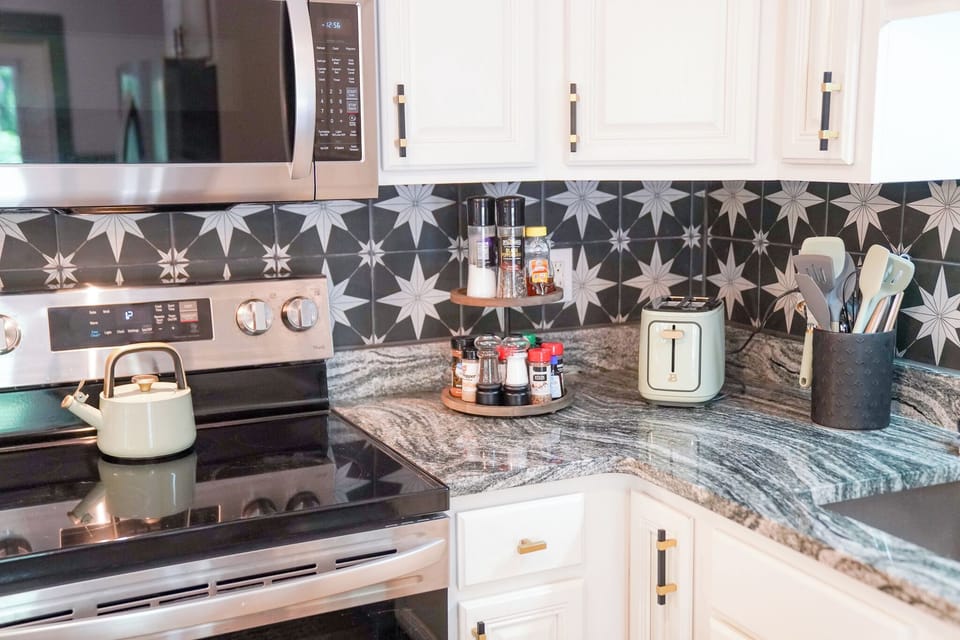 NEWLY TILED KITCHEN