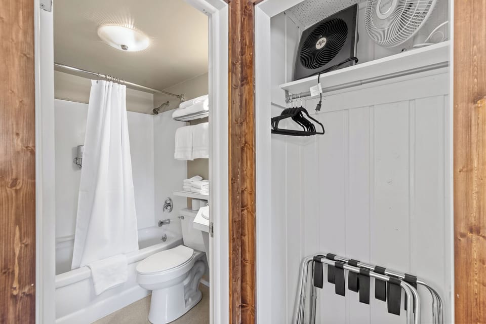 Bathroom entrance with open closet