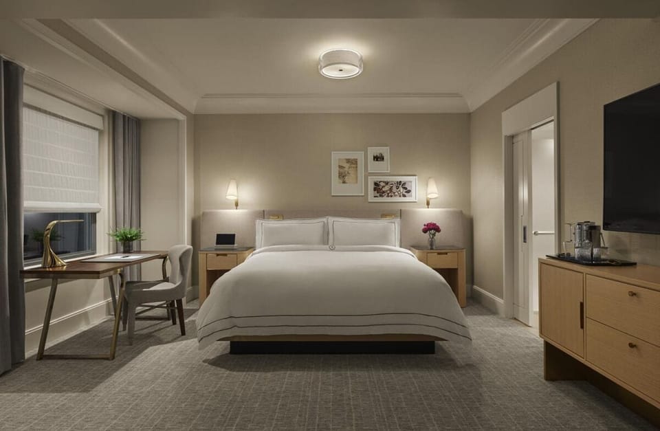 Drift into deep sleep in a serene, hotel-perfect king bed.