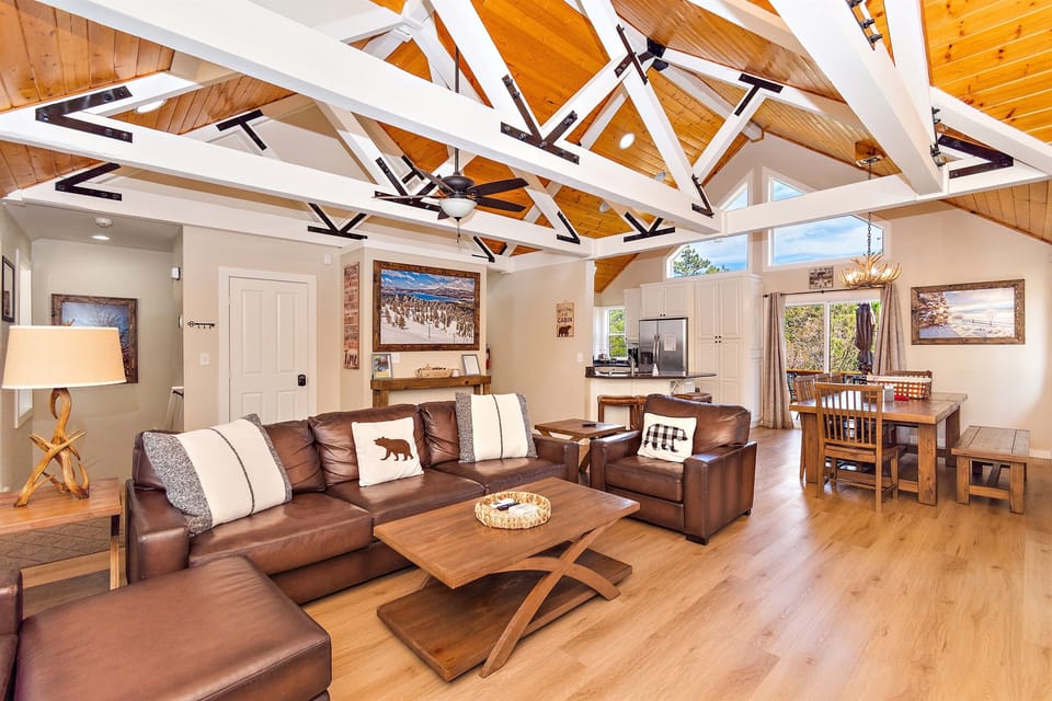 Sink into comfort after your adventures - this cozy cabin living room is made for slow mornings and quiet nights.