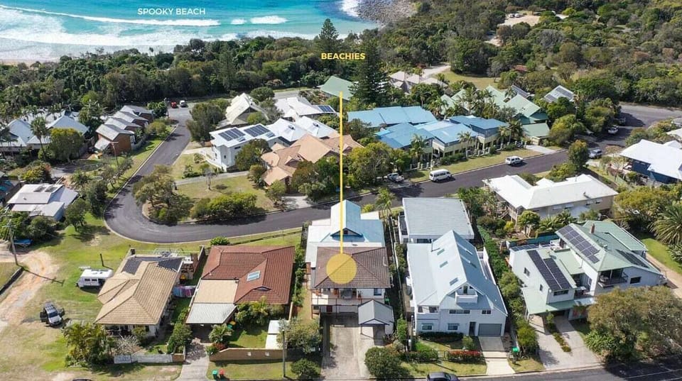 Beachies - Angourie accommodation with ocean views - Aerial shot