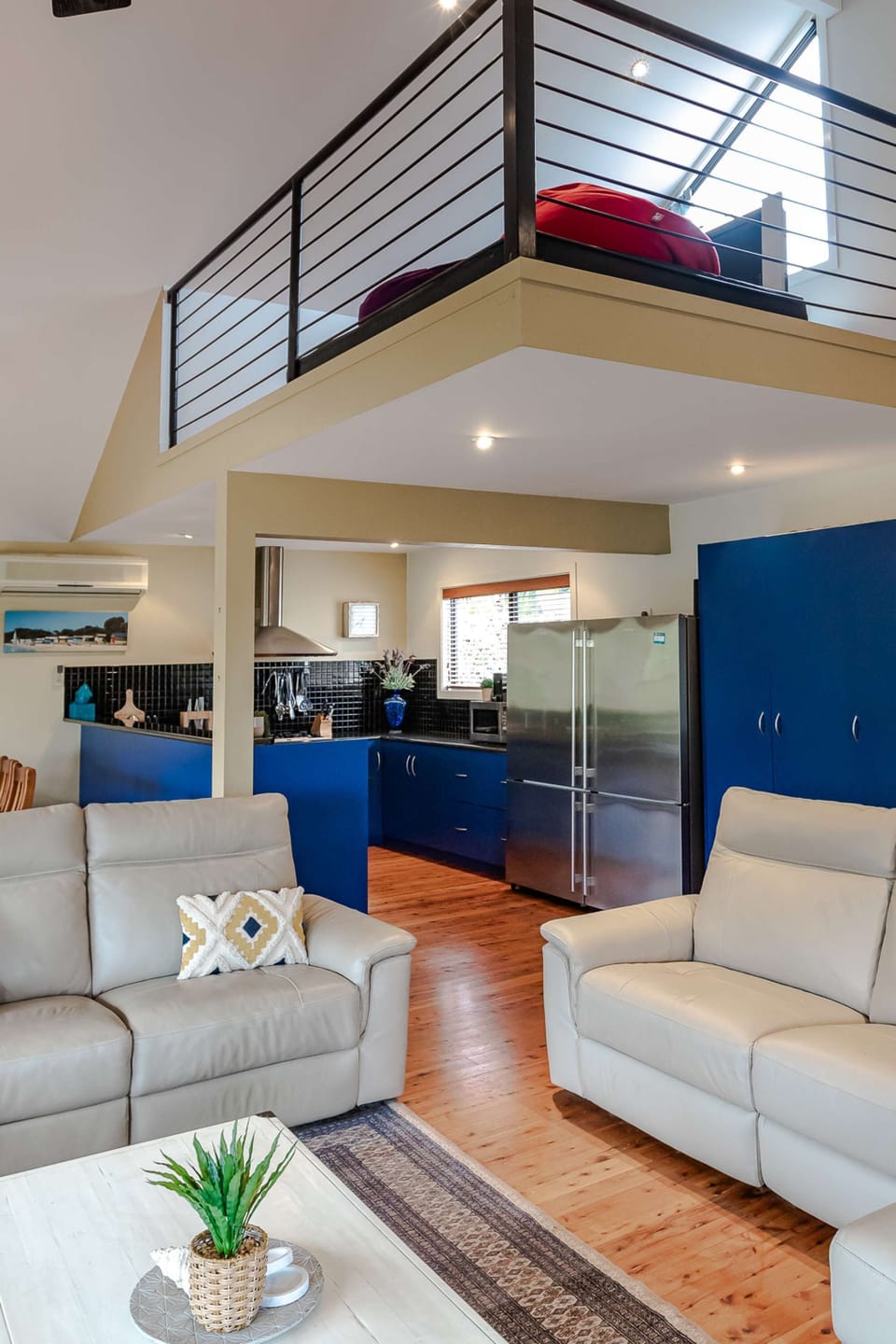 Open plan lounge with kitchen and dining