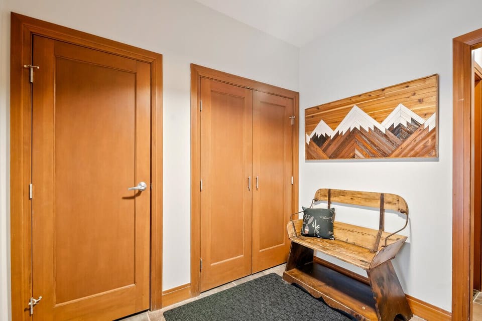 Large ground level entry mudroom with huge closet to store all of your gear