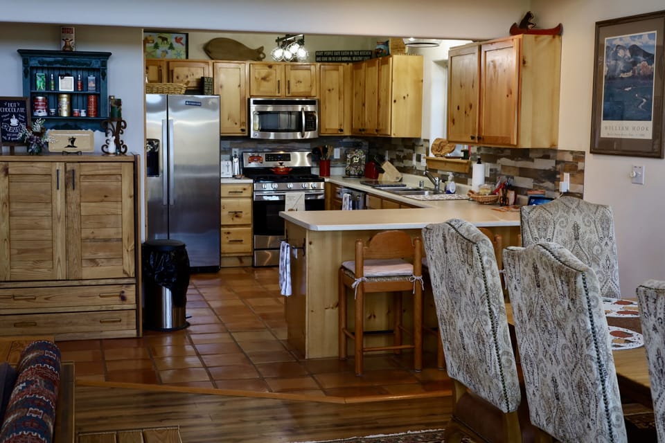 Fully stocked kitchen with upgraded appliances.