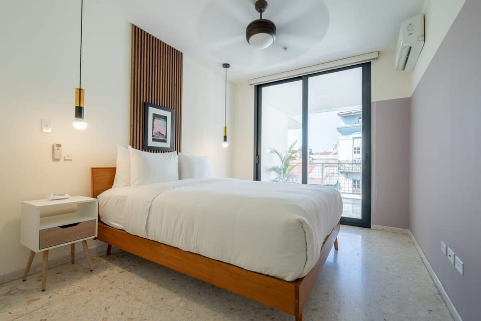 Well lit bedroom