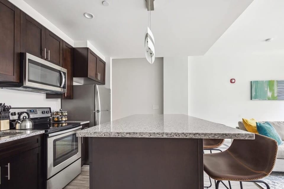 A modern kitchen island