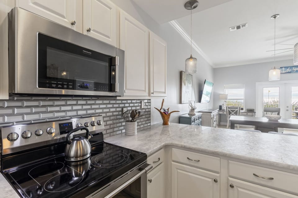 Updated appliances in the kitchen