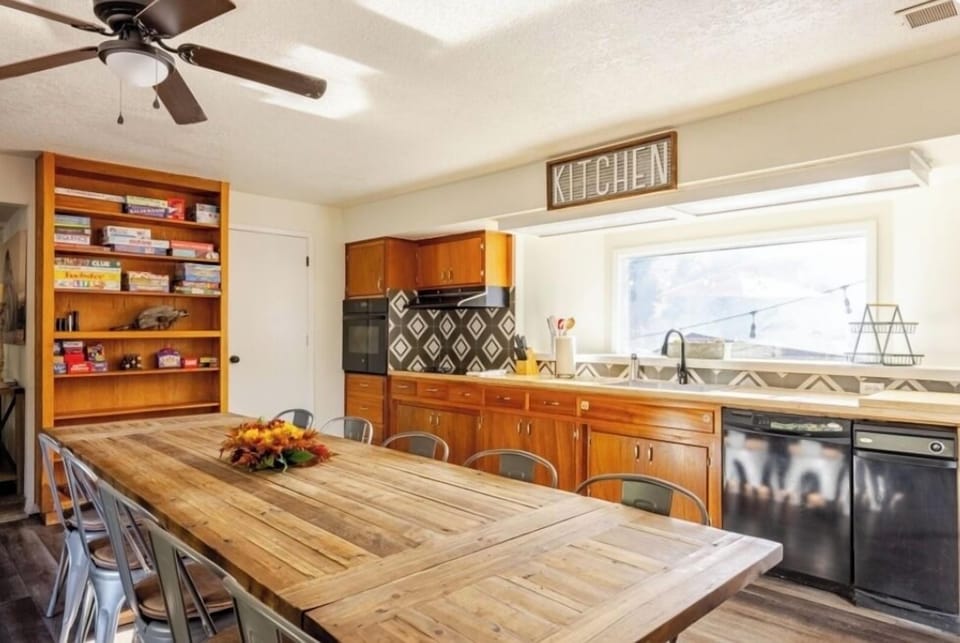 Large kitchen with all the kitchen tools to cook a big meal. Coffee maker Keurig