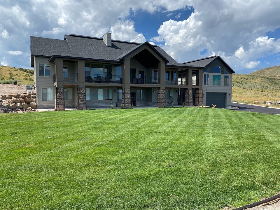 backyard grass area