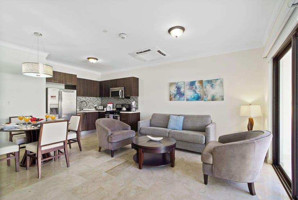 Chic meets comfort in our living area – the heart of relaxation for our guests.
