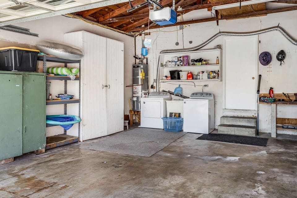 You'll have access to the garage including the washer and dryer units.  