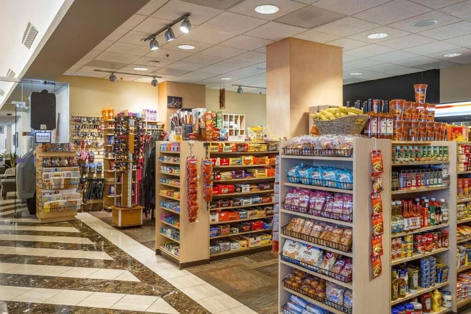 Treat yourself to late-night snacks from the well-stocked counter.