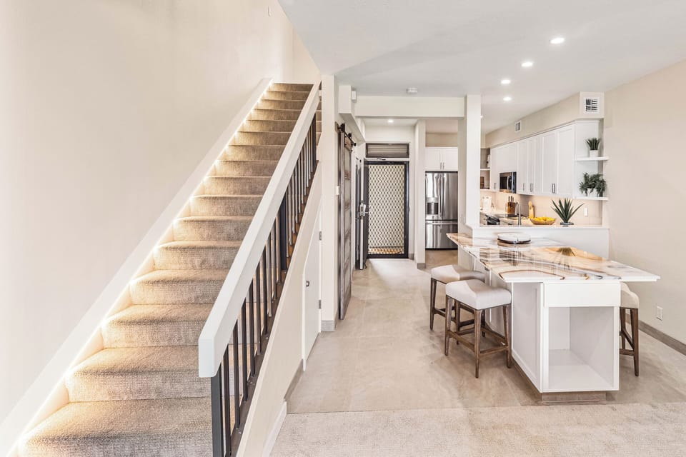 Stairs leading to bedroom