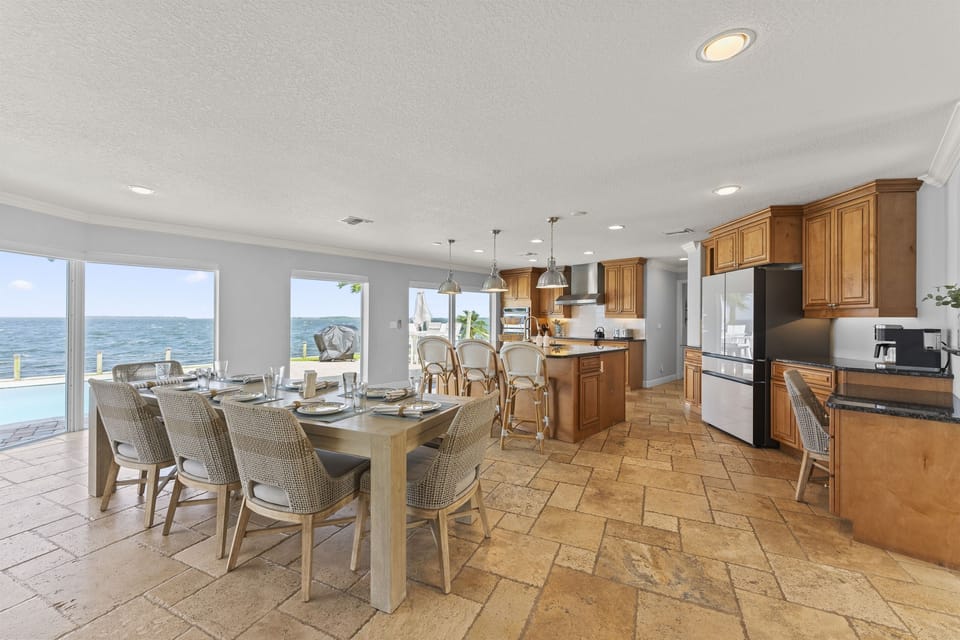Well appointed kitchen with island bar seating