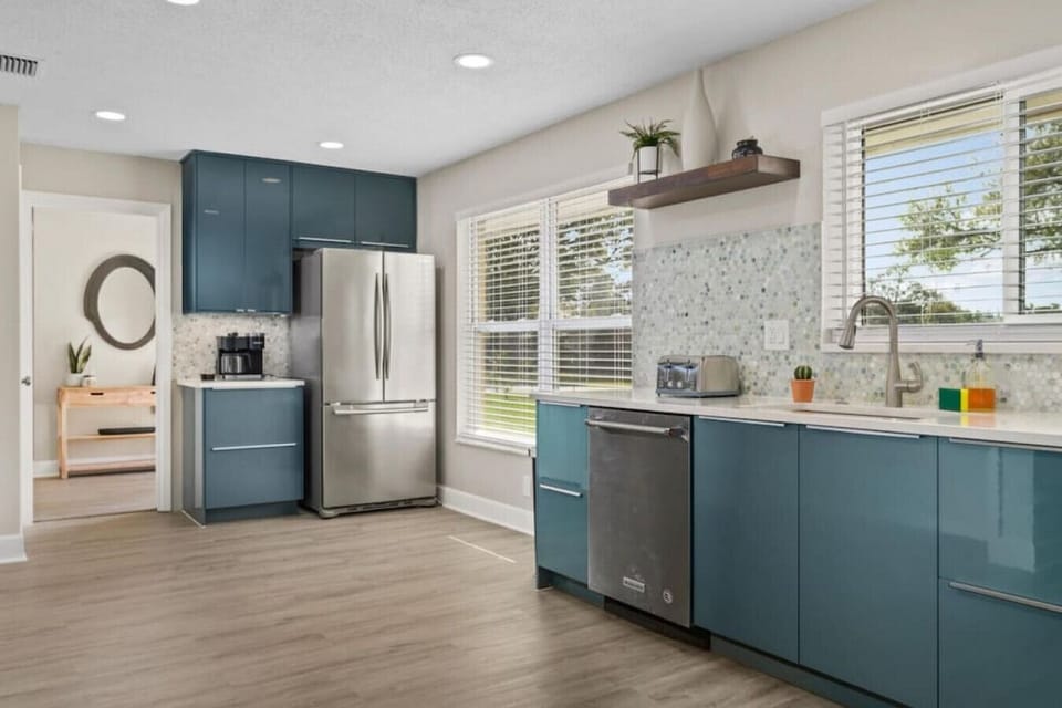 Prepare meals in our well stocked, spacious kitchen