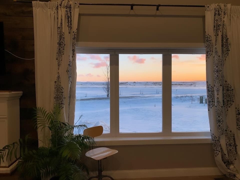 Beautiful scenery to look at through the nine foot windows