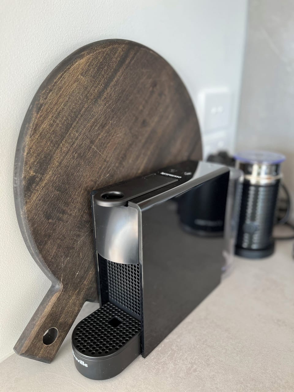 Nespresso machine for those coffee breaks.