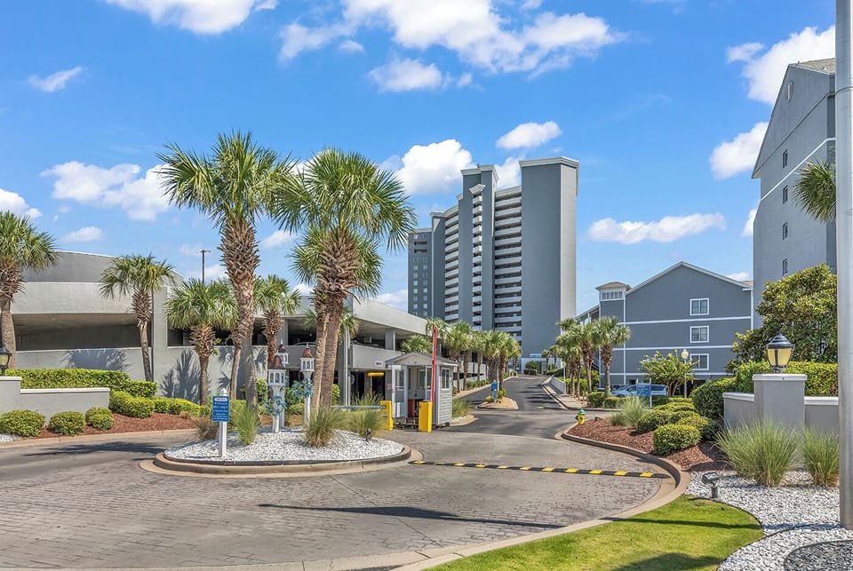 Secure oasis: Guarded entrance, ID checks for peace of mind.