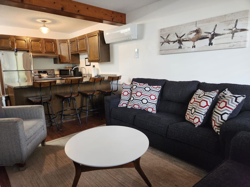 The open concept allows you to be cooking as well as socializing.