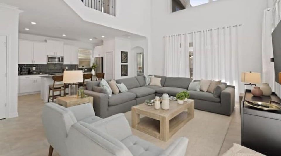 Living Room with Kitchen in Back Ground