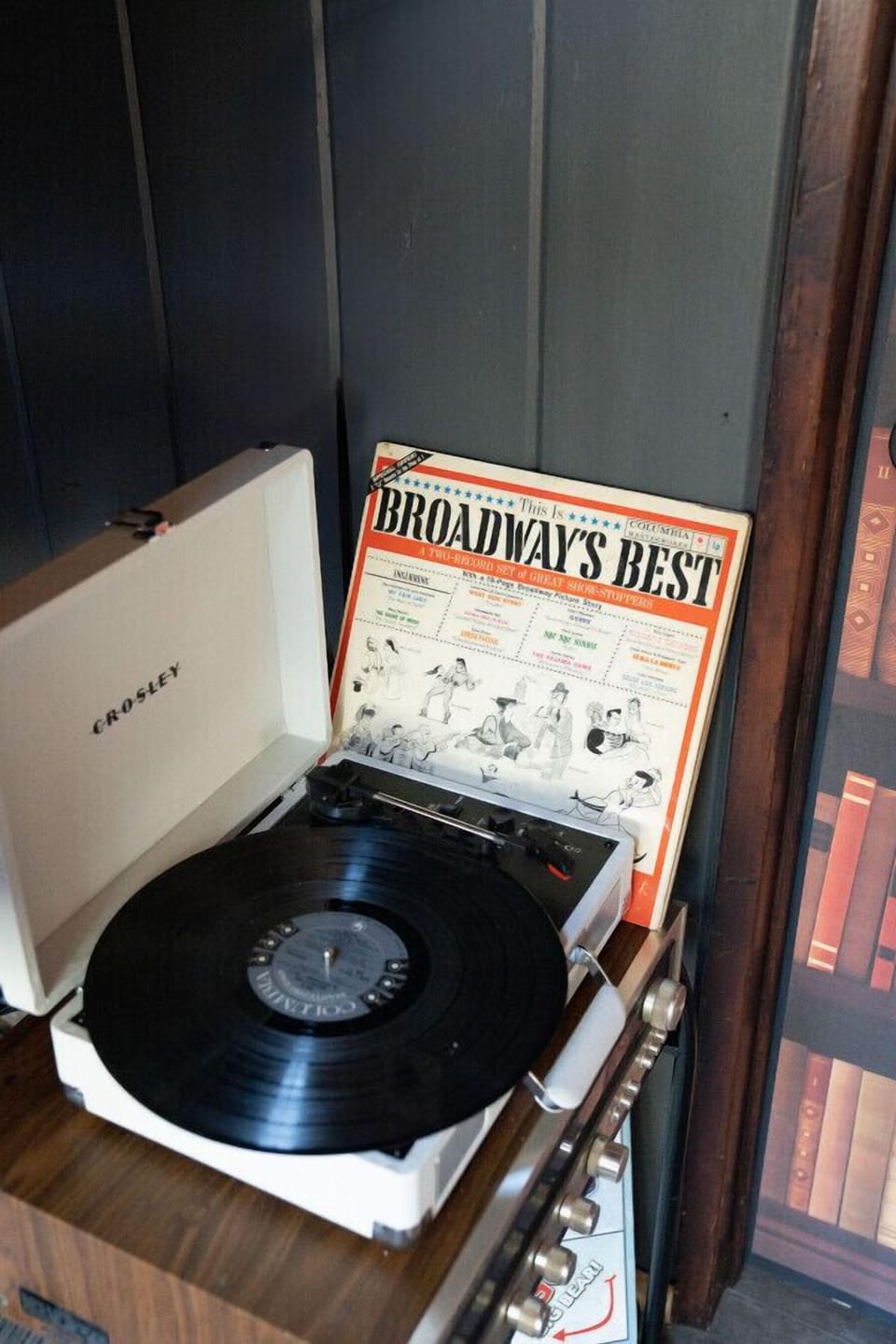 Enjoy some music on our turntable and vintage receiver